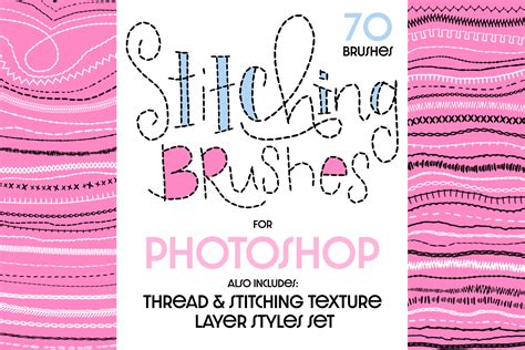 Stitching Brushes & Styles for Photoshop - Studio Kitsch