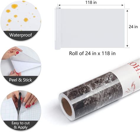 Buy YENHOME Faux Marble Counter Top Stick Paper 24 X 118 Sandstone ...