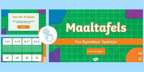 Pas Bymekaar Interaktiewe Speletjie - Maaltafels - Twinkl