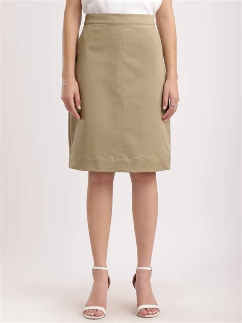 Buy Beige Stretchable A-line Skirt Online | FableStreet