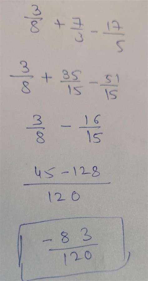 3/8+7/3-17/5 ..................... - Brainly.in