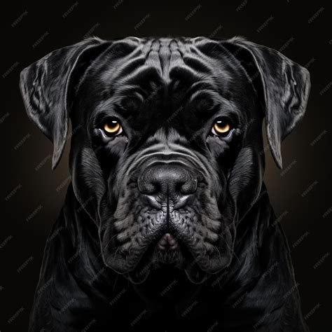 Premium Photo | Whimsical Black And White Cane Corso Dog Portraits