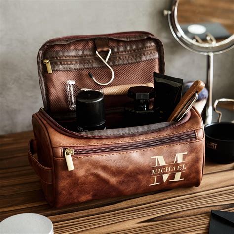 Personalized Men's Leather Toiletry Bag, Father's Day Gift, Groomsmen ...