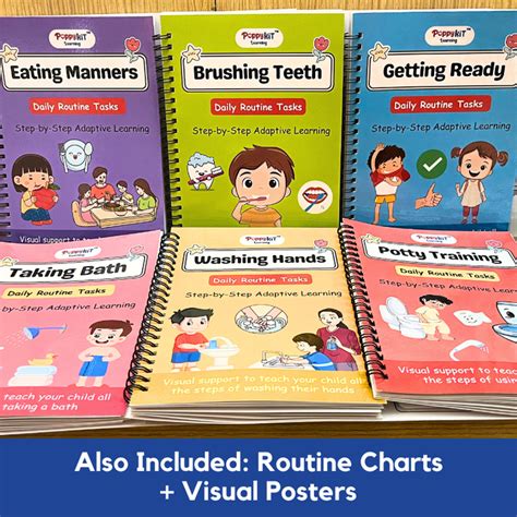 Daily Routine Kit - Set of 6 Daily Routine Tasks Books (Laminated) + 3 ...