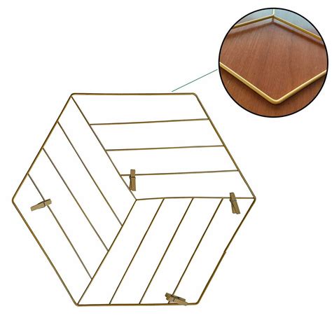 Art Street Hexagon Shape DIY Metal Photo grid wall for photo hanging ...