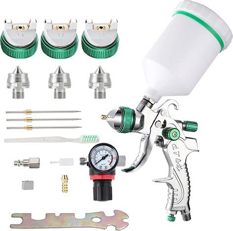 ENDOZER Professional HVLP Spray Gun Set Gravity Feed Air Spray Gun with 1.4, 1.7, 2.0mm Nozzles ...