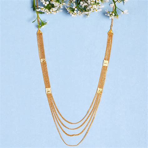 Gold Plated Multi Strand Long Haram Necklace Set Jewellery