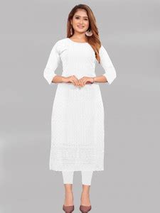 KAYRAAH Women Chikan Embroidery Straight Kurta - Buy KAYRAAH Women ...