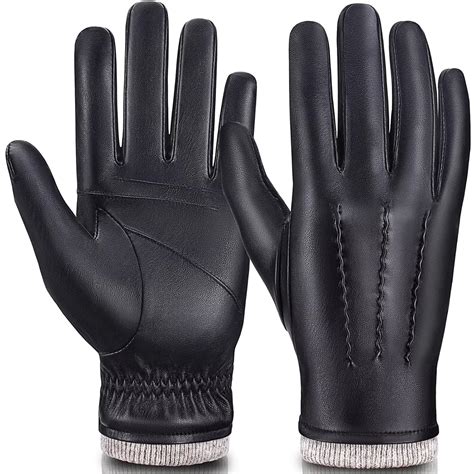 MAGILINK Mens Leather Gloves Touchscreen Texting, Winter Gloves Men ...
