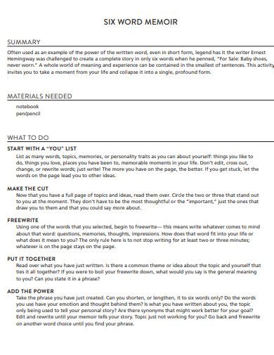 22+ Word Memoir Examples to Download