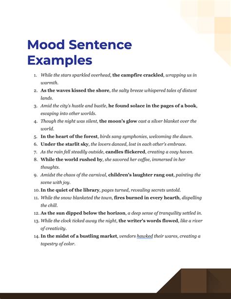 99+ Mood Sentence Examples