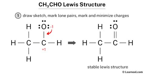 CH3CHO Lewis structure - Learnool
