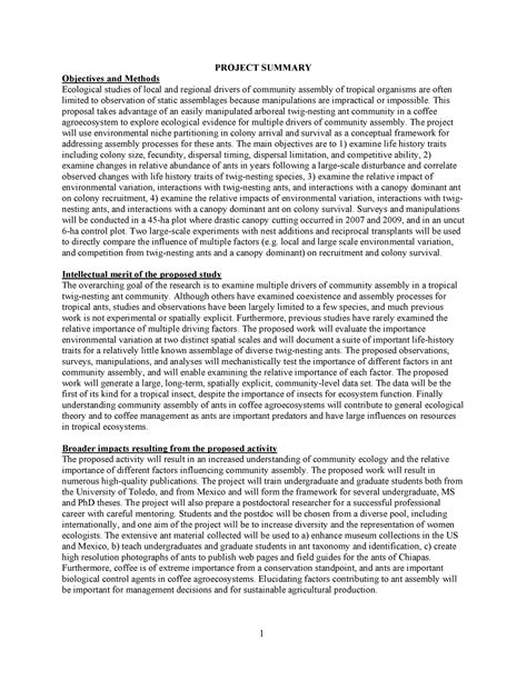 Philpott-NSF-Ants And Agroecosystem - PROJECT SUMMARY Objectives and ...