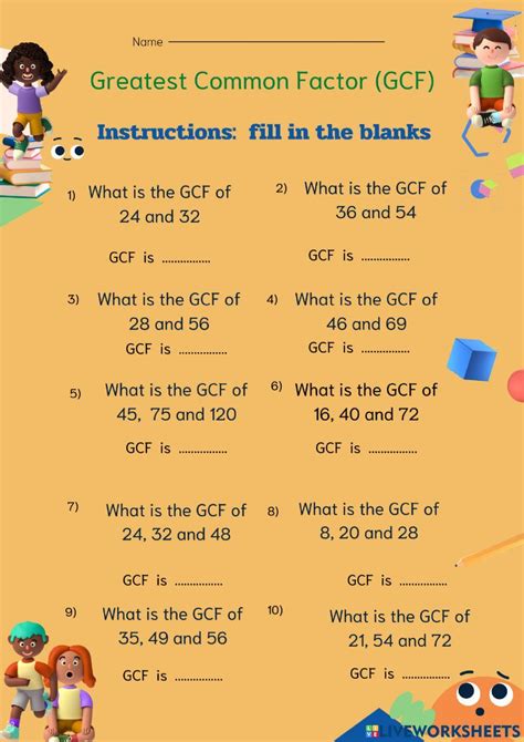 Image result for Finding GCF Worksheet
