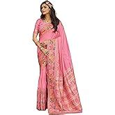 MIMOSA Women's Kanchipuram Art Silk Saree With Unstitched Blouse Piece ...