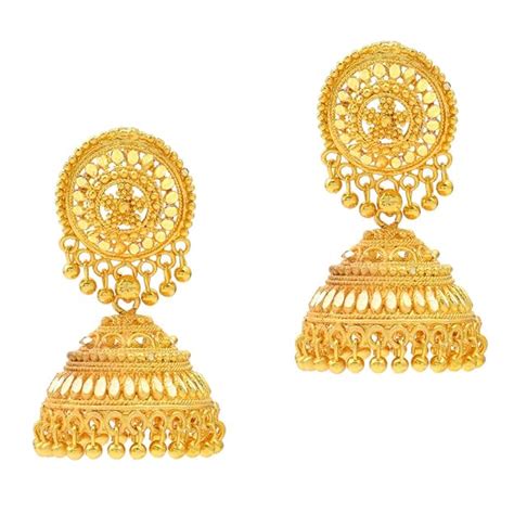 MissMister Brass Gold Plated Bridal Handmade Jhumki Earring for Women ...