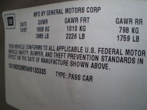 Image result for GM Serial Number Code