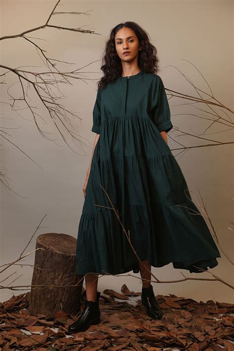 Buy Handwoven Pure Cotton Dress by MATI-Sustainable & Ethical Luxury Brand