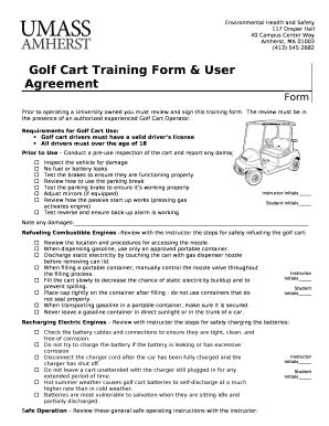 Golf Cart Training & User Agreement Doc Template | pdfFiller