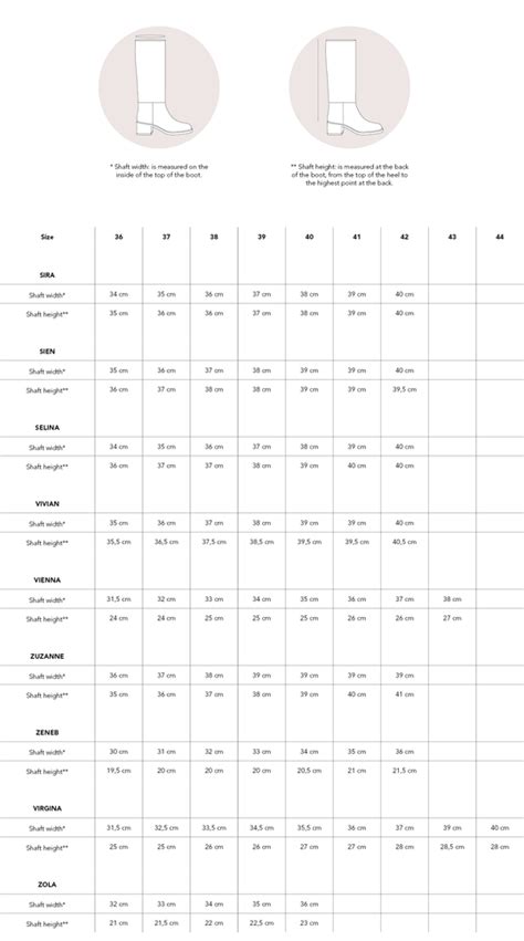 Size chart high boots – Atelier Content