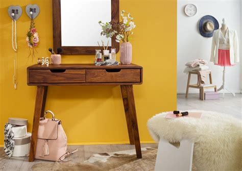 Suryavanshi Sheesham Wood 2 Drawer Console Table – Natural Finish and ...