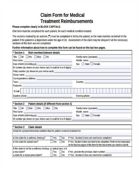 Image result for Sample Claim Form