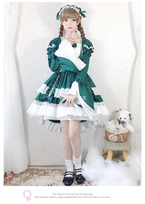 新款秋装女可爱萌日常Lolita洋装长袖连衣裙洛丽塔萝莉日系-阿里巴巴