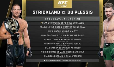 Fights official for UFC 297 : r/MMA