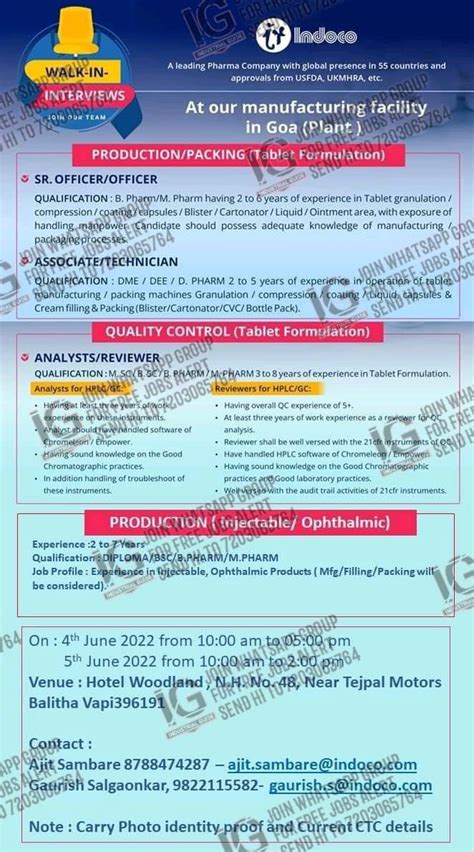 Indoco Remedies Gujarat interview in 2022 June 04th & 05th for ...