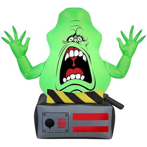 Buy Gemmy Airblown Slimer Ghost on Ghost Trap Ghostbusters, 3.5 ft Tall ...