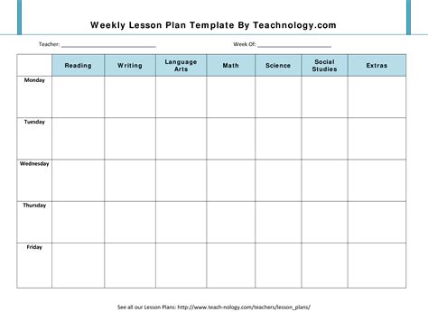 Weekly Lesson Plan 的图像结果