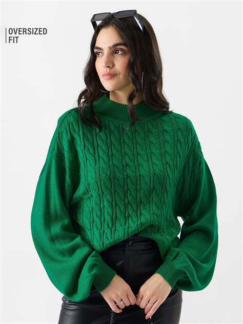 Buy Solids: Kelly Green Women Oversized Sweaters online at The Souled ...