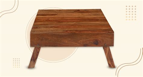 Amazon Brand - Solimo Jedlok Square Coffee Table with Foldable Legs ...