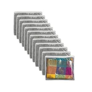 DALUCI Saree Cover for Storage (Pack of 12) | Saree Bags with Zip - Non ...