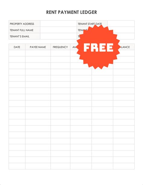 Free Printable Rental Ledger Templates for Google Docs