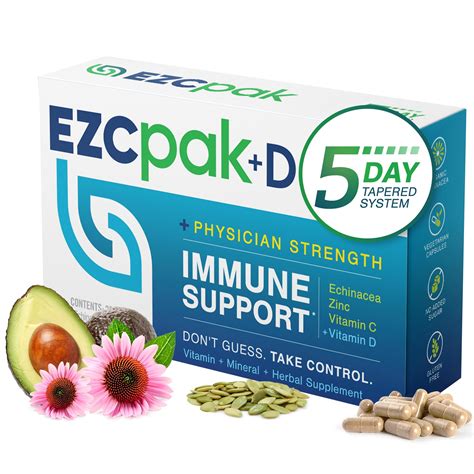 Buy EZC Pak 5-Day Immune System Booster with Echinacea, C, Zinc & D ...