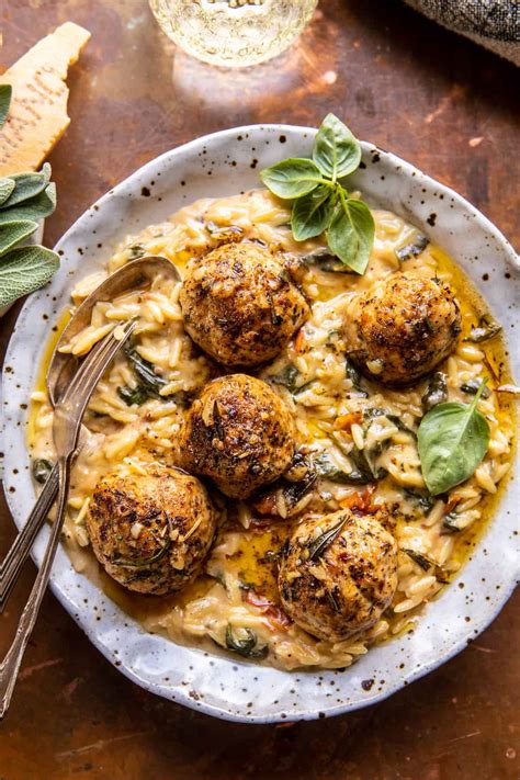 Crockpot Garlic Butter Chicken Meatballs with Creamy Orzo | Recipe Cart ...