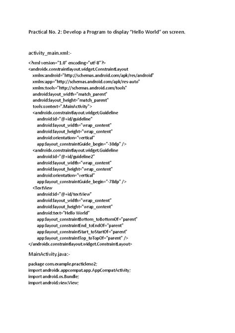 MAD Practicals: Program Development and User Interaction Techniques ...