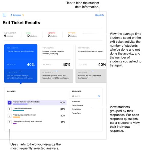 View exit ticket results in Schoolwork - Apple Support (IN)