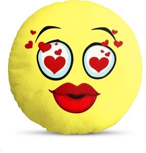 Mukesh Handicrafts Emoticon Emoji Smiley Cushion Pillow Polyester Fibre ...