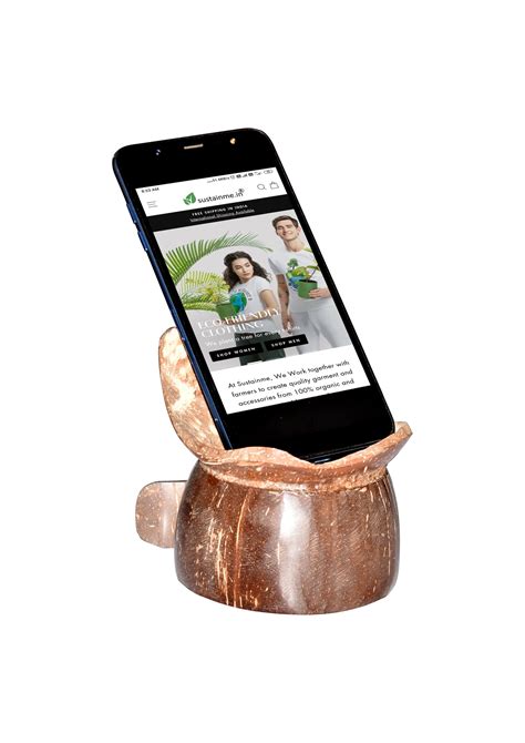 Coconut Shell Mobile Stand – sustainme.in