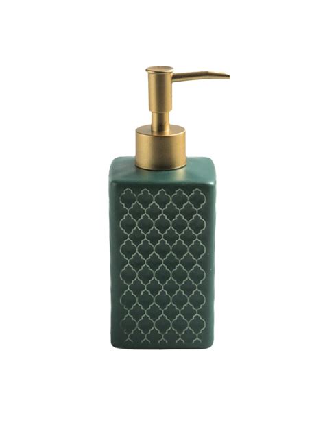 Nestasia Green Textured Ceramic Hand Wash Dispenser : Amazon.in: Home ...