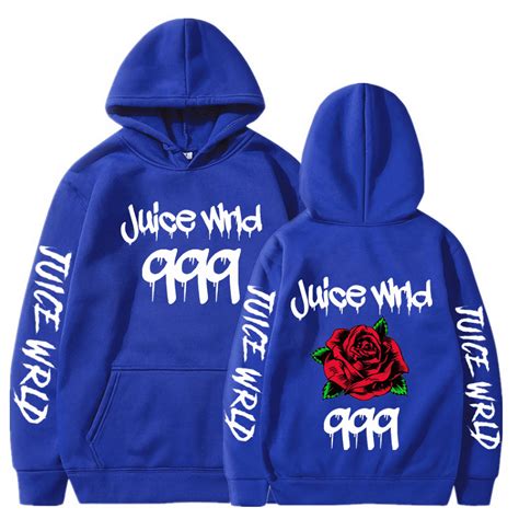 HOT NEW Juice Wrld Hoodie 999 Rose Print Pullover Hooded Music Rapper ...