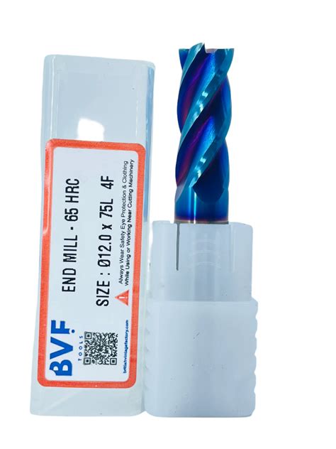 12 MM CARBIDE ENDMILL 65-HRC 4-FLUTE 75MM LENGTH – British Vintage Factory