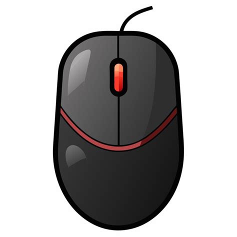 A black mouse with a red light on it | Premium AI-generated vector