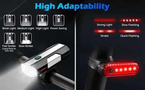 Linist Bicycle Lights - Rechargeable Type-C, 700 Lumens Front and Rear ...