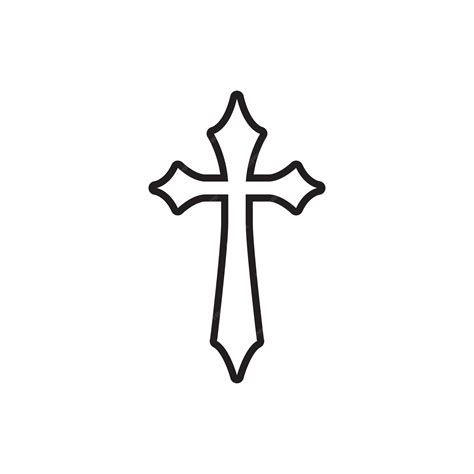 Christian cross vector symbol flat and outline style cross silhouettes ...