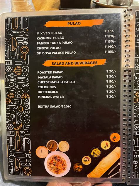 Menu at Maher Dosa Palace, Bharuch