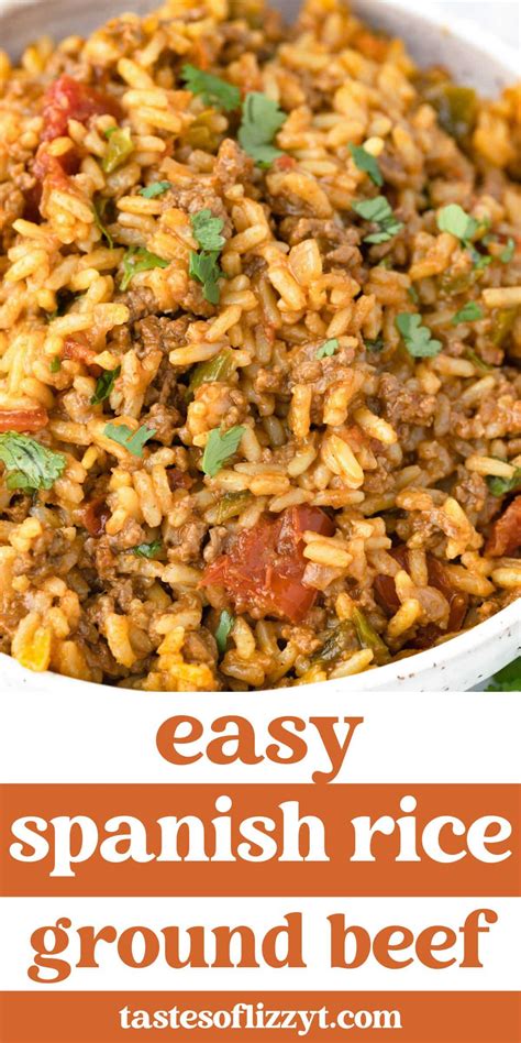 Spanish Rice with Ground Beef Recipe | Tastes of Lizzy T