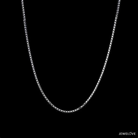 Jewelove™ Chains 18 inches 1mm Japanese Platinum Box Adjustable Chain ...